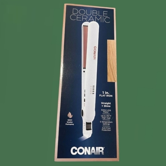 NIB CONAIR DOUBLE CERAMIC 1" FLAT IRON HAIR STRAIGHTENER - Picture 1 of 5
